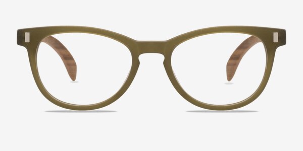 Sahara Vert Mat Wood-texture Montures de Lunette de vue