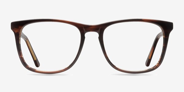 Skyline Brown Striped Acétate Montures de Lunette de vue