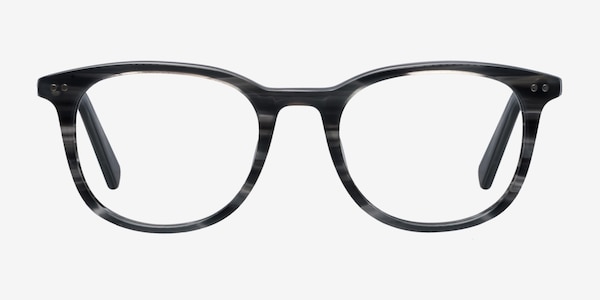 Demain Gray Striped Acetate Eyeglass Frames
