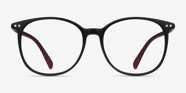 Lucia Matte Black Plastic Eyeglass Frames