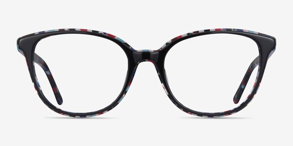 Pixels Black Floral Acétate Montures de Lunette de vue