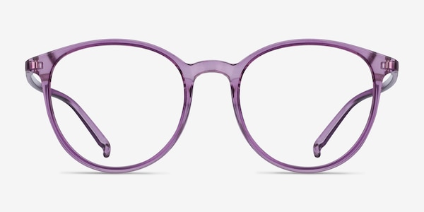 Macaron Clear Purple Plastic Eyeglass Frames