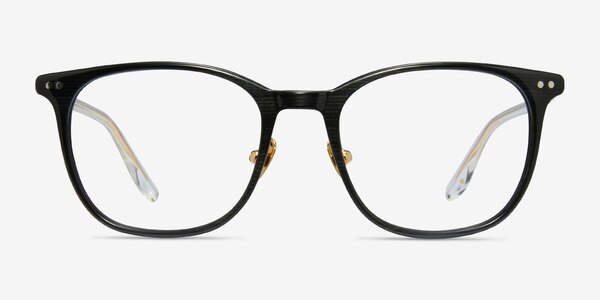 Follow Gray Striped Acetate Eyeglass Frames