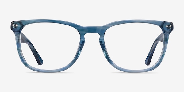 Gato Blue Striped Acetate Eyeglass Frames