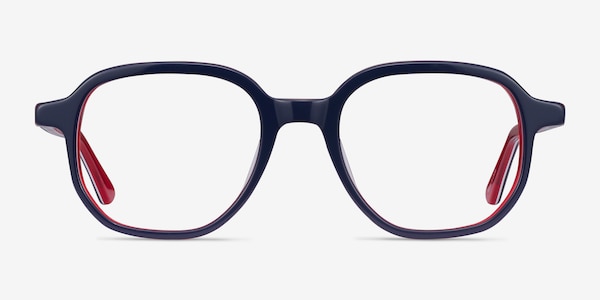 States Navy & Red Acetate Eyeglass Frames