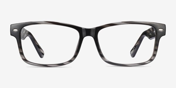 Persisto Black Striped Plastique Montures de Lunette de vue