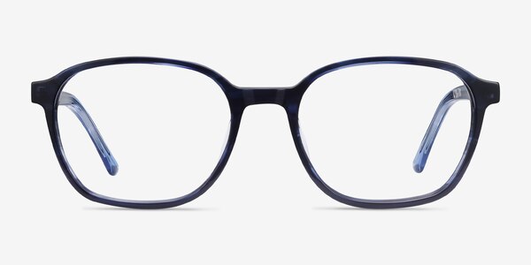 Efficient Blue Striped Acétate Montures de Lunette de vue