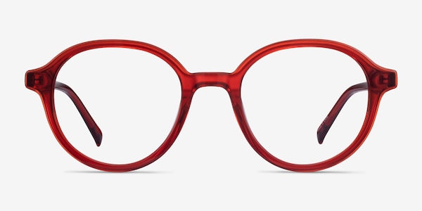 Satisfy Clear Red Acetate Eyeglass Frames