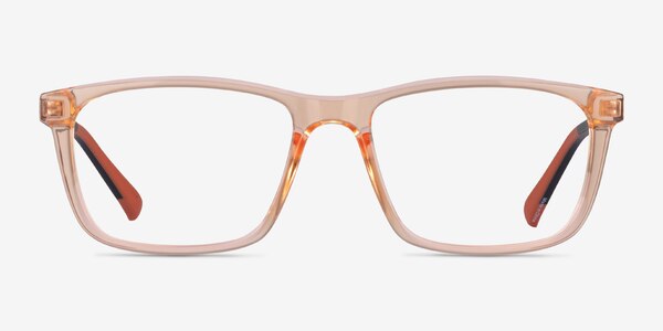 Brad Clear Orange Black Plastic Eyeglass Frames