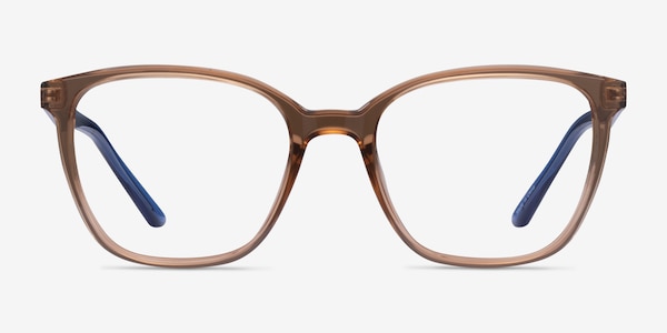 Identical Clear Brown & Blue Plastic Eyeglass Frames