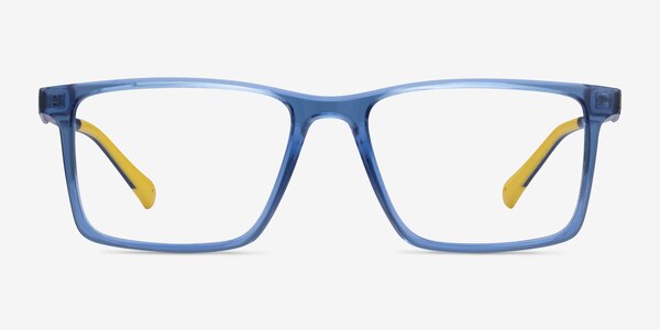 Why - Rectangle Blue Frame Glasses For Men | EyeBuyDirect