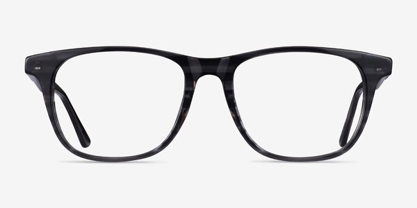 Easy Gray Striped Acetate Eyeglass Frames