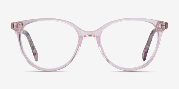 Friend Clear Pink Floral Acetate Eyeglass Frames