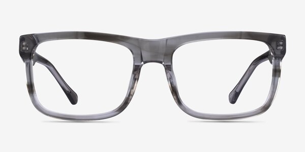Ylem Gray Striped Acétate Montures de Lunette de vue