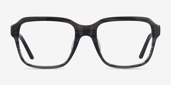 Neat Striped Gray Acétate Montures de Lunette de vue
