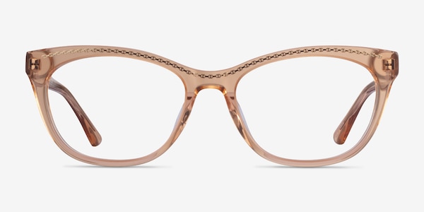Arabesque Clear Orange Gold Acetate Eyeglass Frames