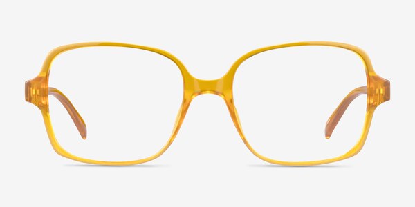 Poplar Clear Yellow Plastic Eyeglass Frames