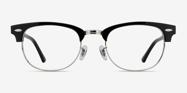 Sweet Janet Black Silver Acetate-metal Montures de Lunette de vue