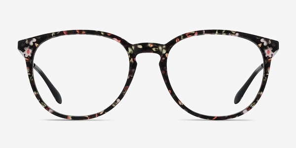 Gracious Pink Floral Plastic-metal Eyeglass Frames