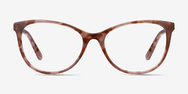 Cat's Meow Brown Floral Acetate-metal Eyeglass Frames
