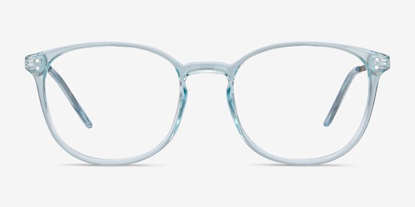 Spoken Clear Blue Plastic-metal Eyeglass Frames