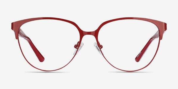 Marigold Red & Leopard Acetate-metal Montures de Lunette de vue