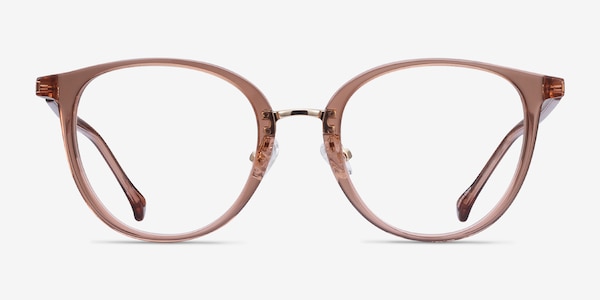 Shelby Clear Brown Acetate-metal Montures de Lunette de vue
