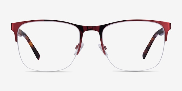 Emmerson Burgundy & Tortoise Acetate-metal Montures de Lunette de vue