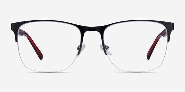 Emmerson Shiny Black & Red Acetate-metal Montures de Lunette de vue