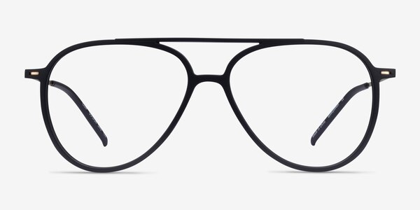 Clip Matte Black & Gold Plastic-metal Montures de Lunette de vue