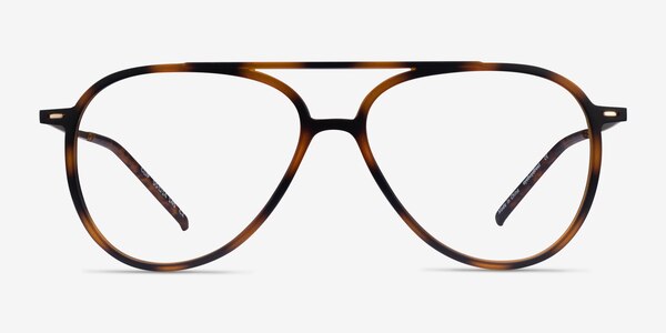 Clip Matte Tortoise & Gold Plastic-metal Montures de Lunette de vue