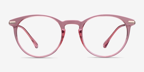 Particle Clear Pink & Rose Gold Plastic-metal Montures de Lunette de vue