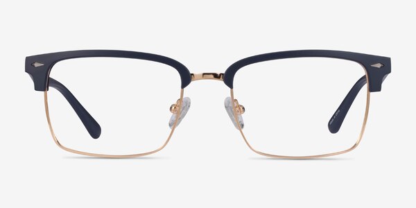 Renaissance Matte Blue & Gold Plastic Eyeglass Frames