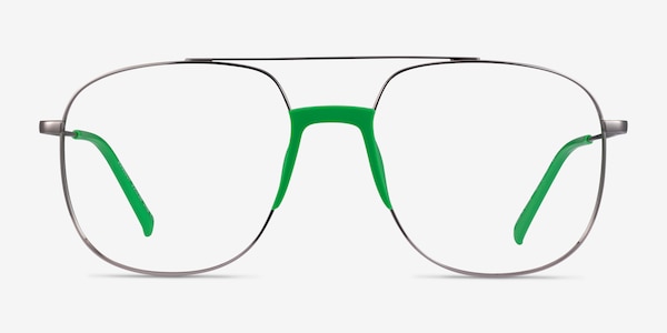 Subject Gunmetal & Green Acetate-metal Eyeglass Frames