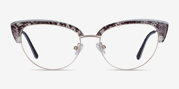 Essential Snake & Silver Acetate-metal Montures de Lunette de vue