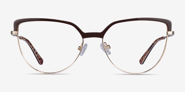 Dona Brown & Gold Acetate-metal Eyeglass Frames