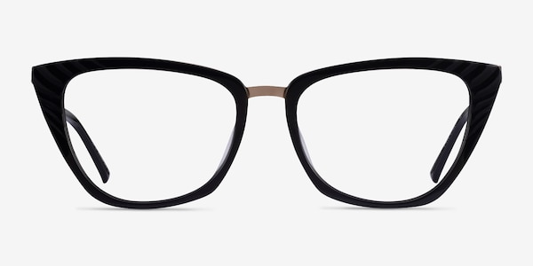 Trenta Black Gold Acetate Eyeglass Frames
