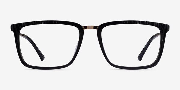 Volume Black Gold Acetate Eyeglass Frames
