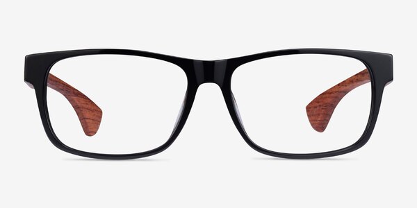 Taiga Black & Wood Wood-texture Eyeglass Frames