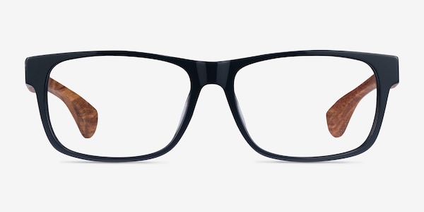 Taiga Dark Gray & Wood Wood-texture Montures de lunettes de vue