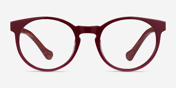 Everglades Red & Red Wood Wood-texture Eyeglass Frames