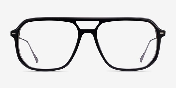 Intrepid Black Gunmetal Acetate Eyeglass Frames