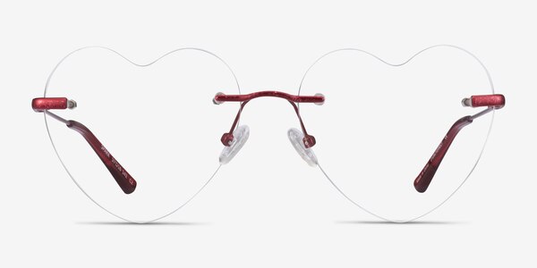 Spark Glitter Red Metal Eyeglass Frames