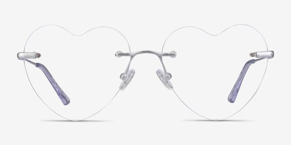 Spark Glitter Silver Metal Eyeglass Frames