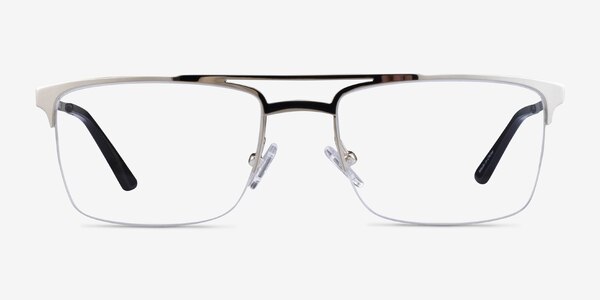 Huddle Silver Metal Eyeglass Frames