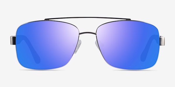 Center Silver Black Metal Sunglass Frames
