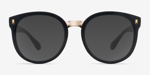 Vedette Matte Black Plastic-metal Sunglass Frames