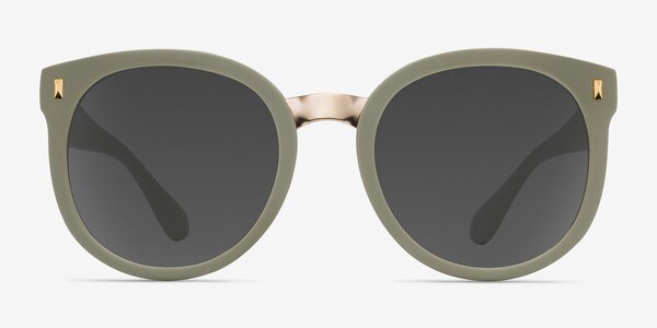 Vedette Matte Olive Plastic-metal Sunglass Frames