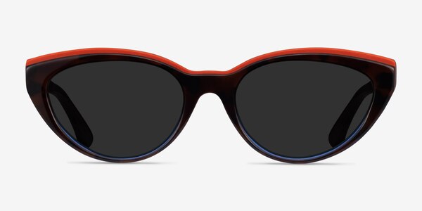 Palm Beach Red Tortoise Blue Acetate Sunglass Frames