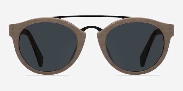 Enzo Light Brown Acetate-metal Sunglass Frames